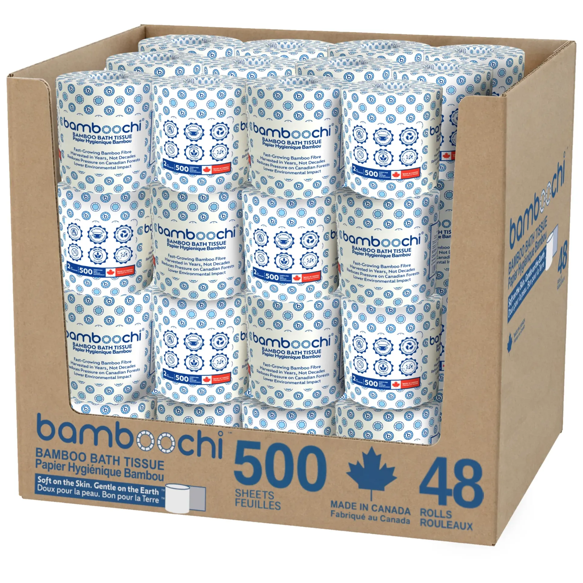 Bamboo Toilet Paper - Paper Wrapped 500 Sheets