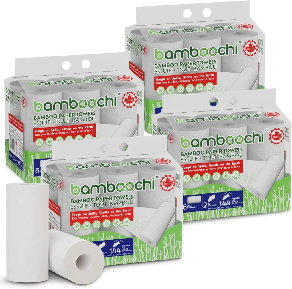 Bamboo Paper Towels - 6 Pack Rolls (24 Rolls Total)